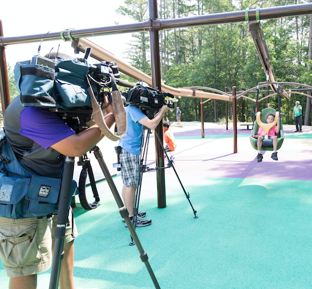 Media coverage at accessible park opening