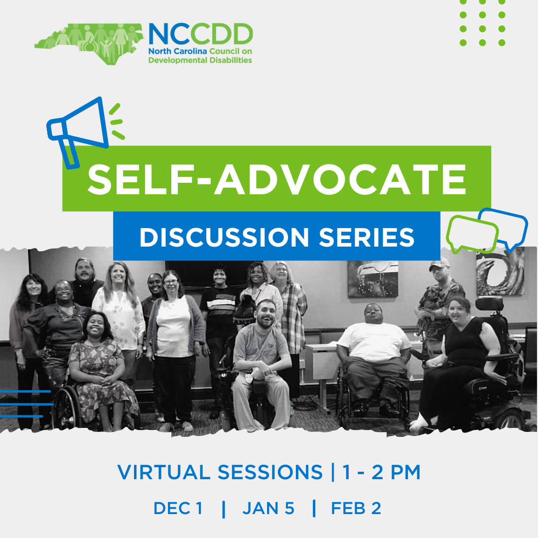 NCCDD Monthly Self Advocacy Series Social Graphic
