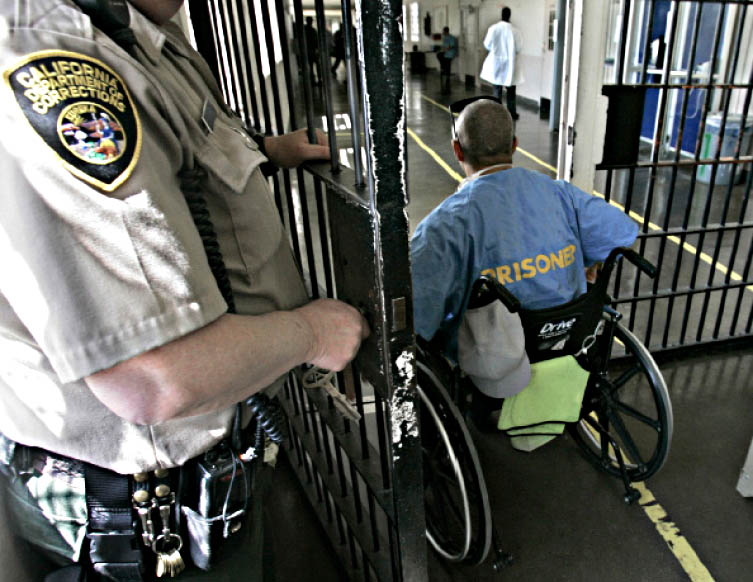 Male wheelchair user going to prison