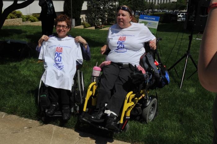 Pam Dickens and Ellen Perry proudly celebrate the ADA25 Anniversary