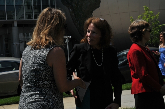 Senator Tamara Barringer stops by the ADA Tour stop in Raleigh
