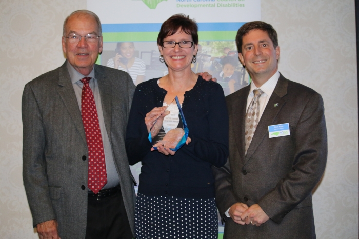 NCCDD Chairman Ron Reeve, Becky Garland Hopper, NCCDD Executive Director Chris Egan