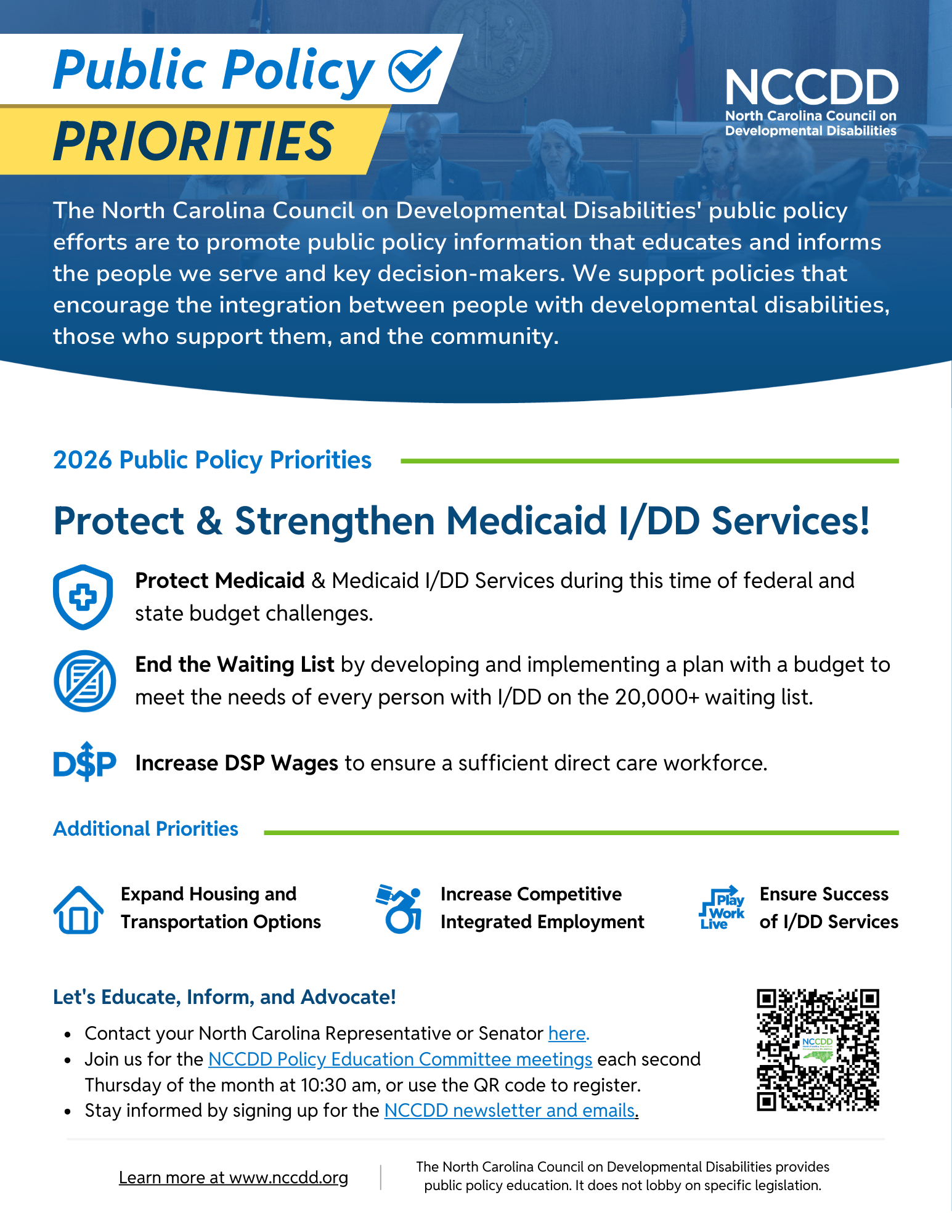 2026 Public Policy Priorities Information Sheet